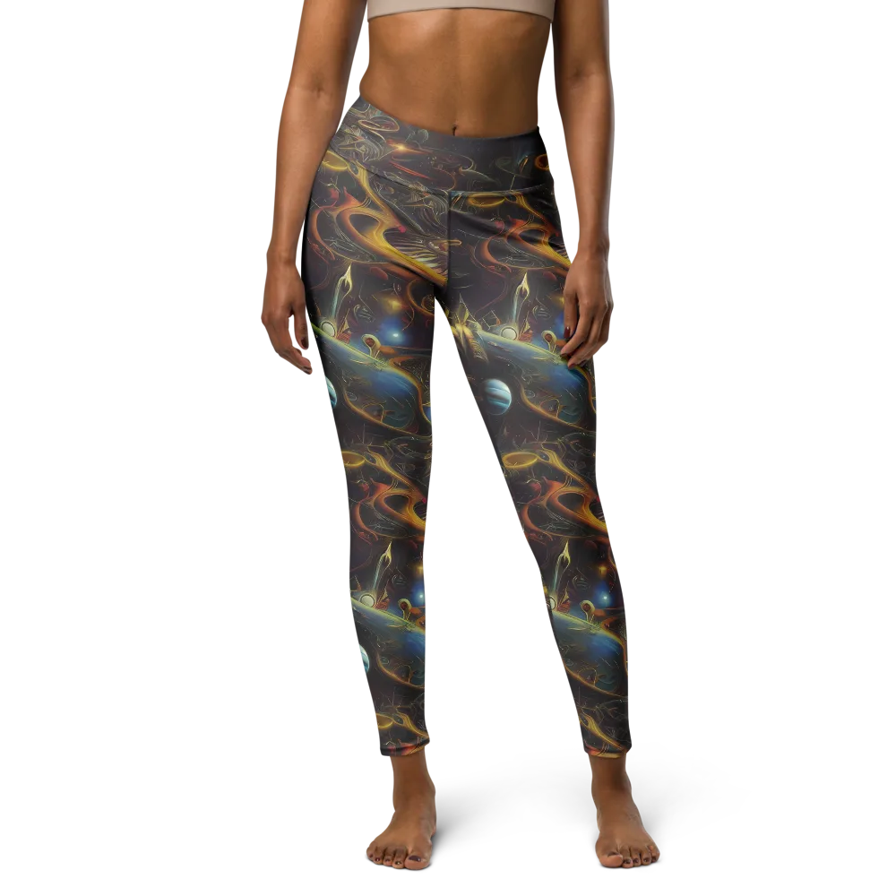Galactic Swirl on Yoga Leggings — Front