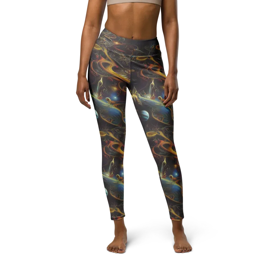 Galactic Swirl on Yoga Leggings — Front