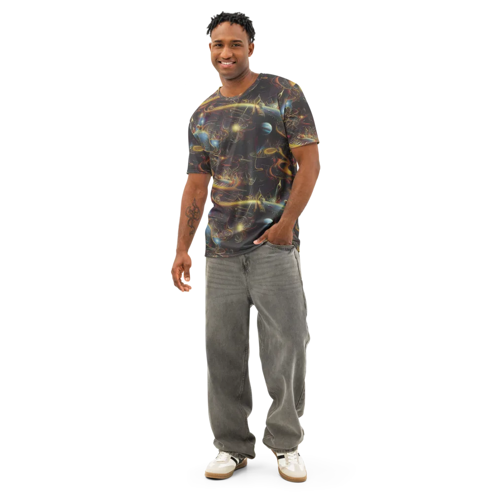 Galactic Swirl on Men's Cotton Crew Neck T-Shirt — Front