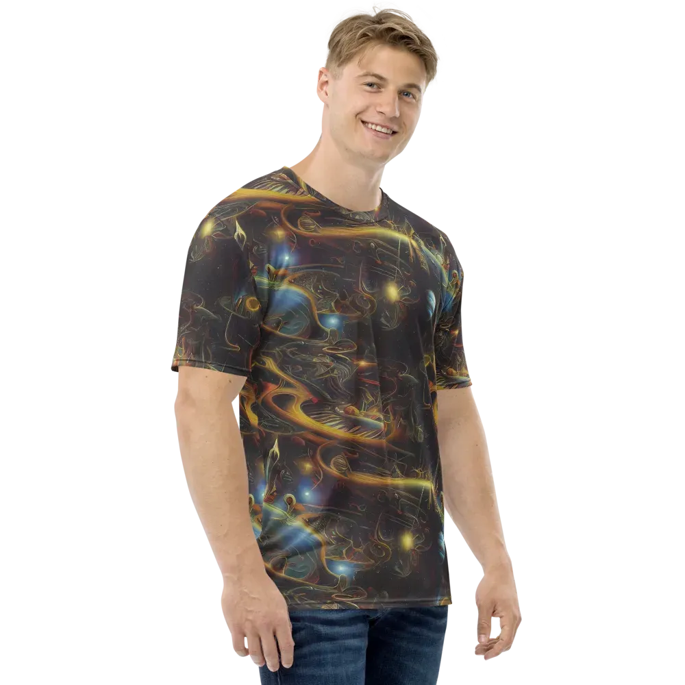Galactic Swirl on Men's Crew Neck T-Shirt — Right
