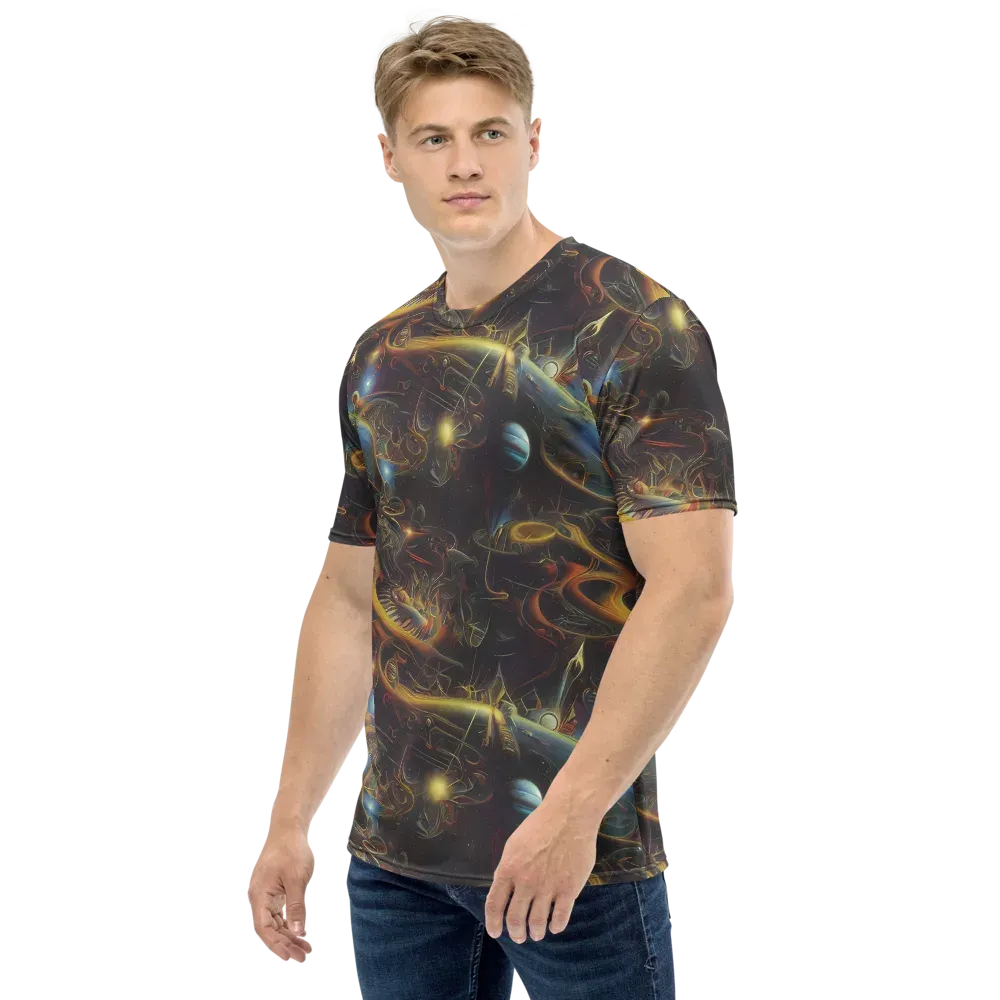 Galactic Swirl on Men's Crew Neck T-Shirt — Left