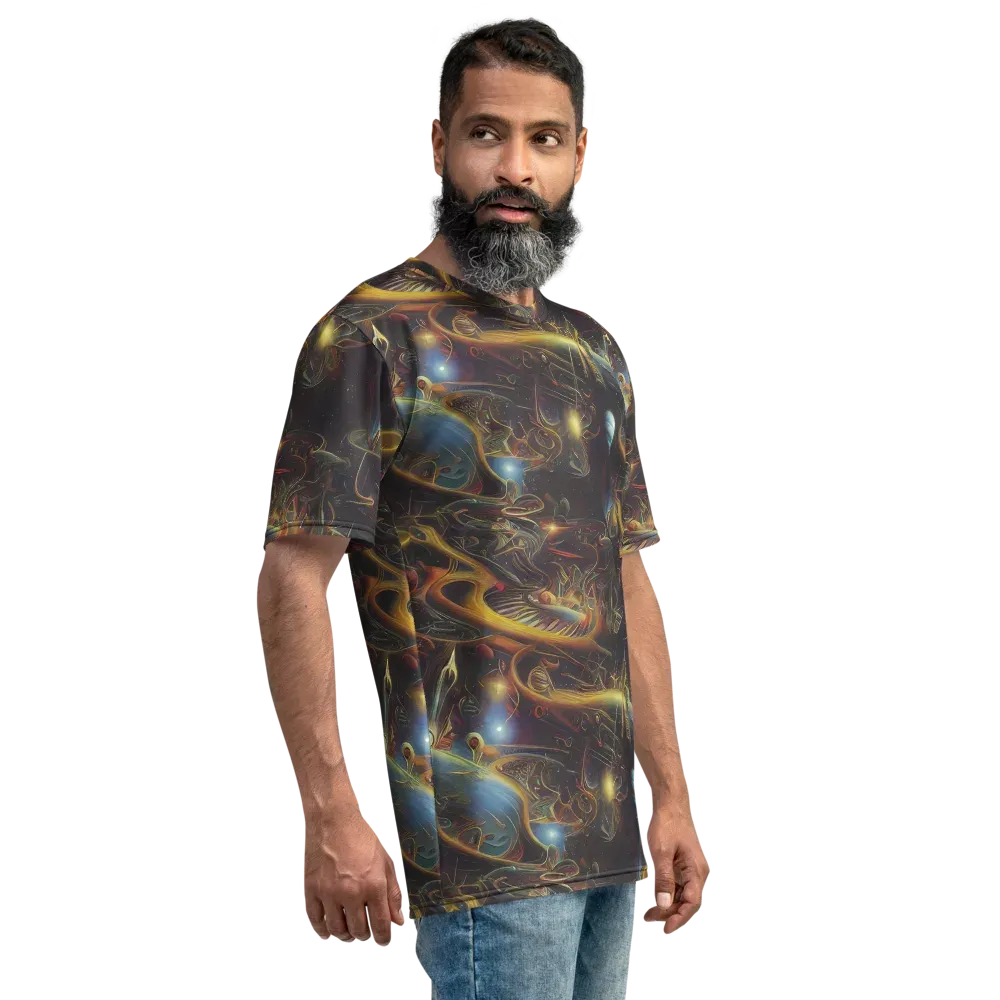 Galactic Swirl on Men's Crew Neck T-Shirt — Right