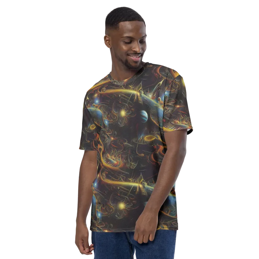 Galactic Swirl on Men's Crew Neck T-Shirt — Left