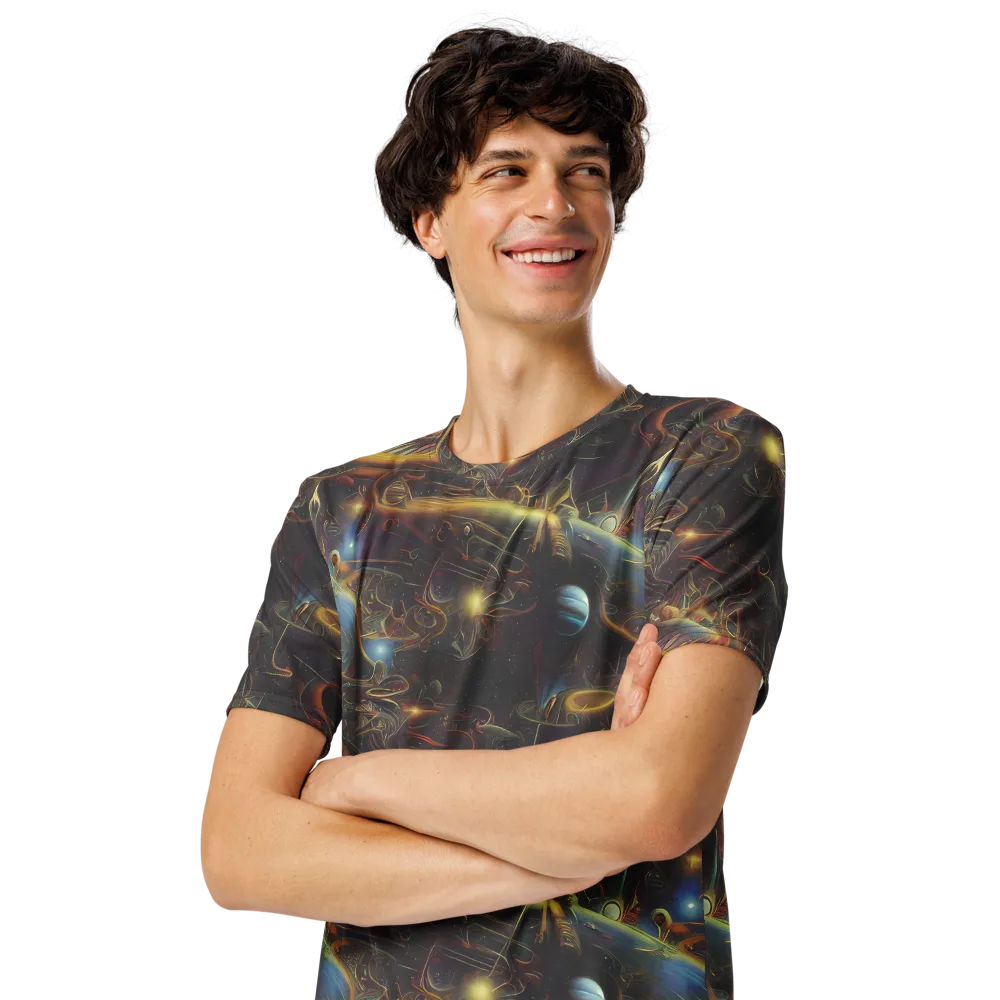 Galactic Swirl on Men's Crew Neck T-Shirt — Left Front