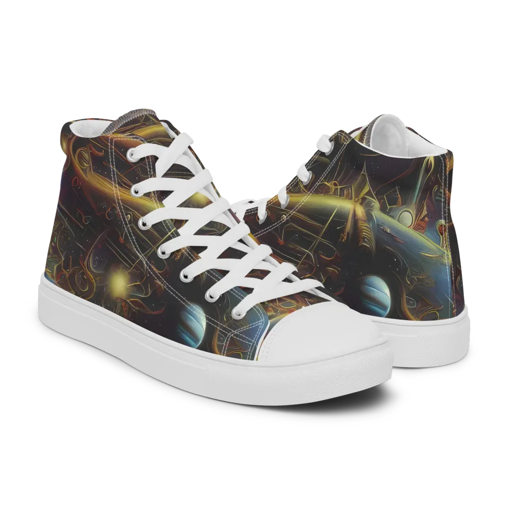 Galactic Swirl on Men's High Top Canvas Shoes — Right