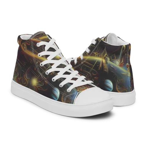 Galactic Swirl on a Men's High Top Canvas Shoes