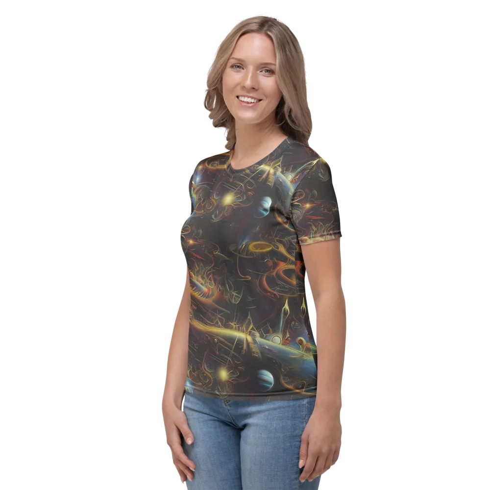 Galactic Swirl on Women's Crew Neck T-Shirt — Left