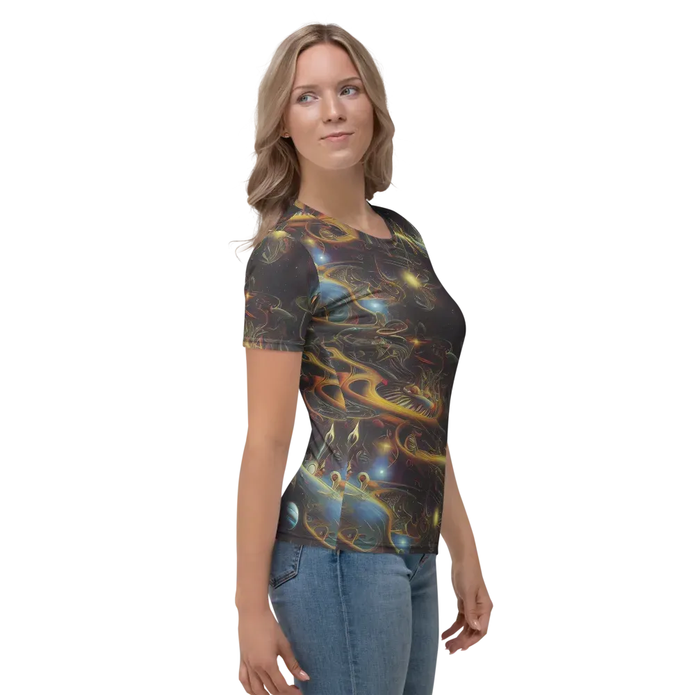 Galactic Swirl on Women's Crew Neck T-Shirt — Right