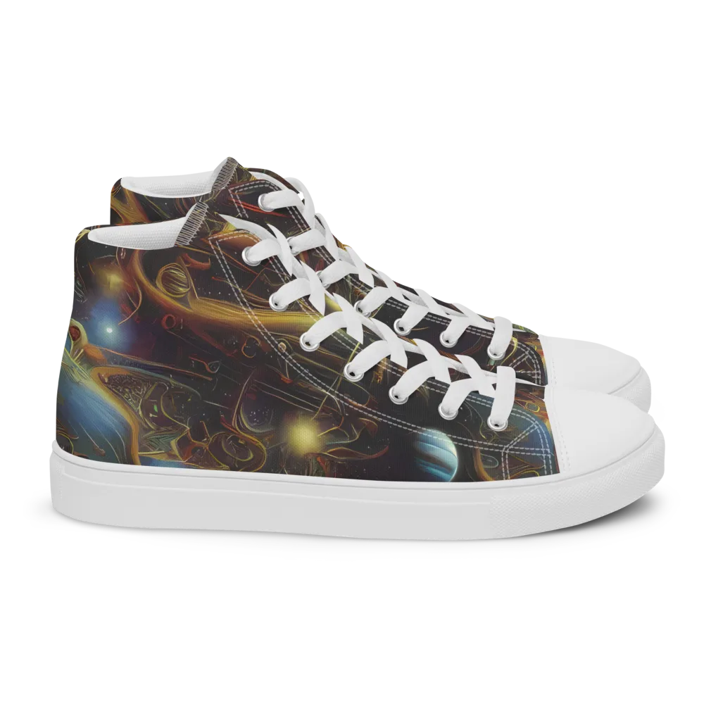 Galactic Swirl on Women's High Top Canvas Shoes — Right
