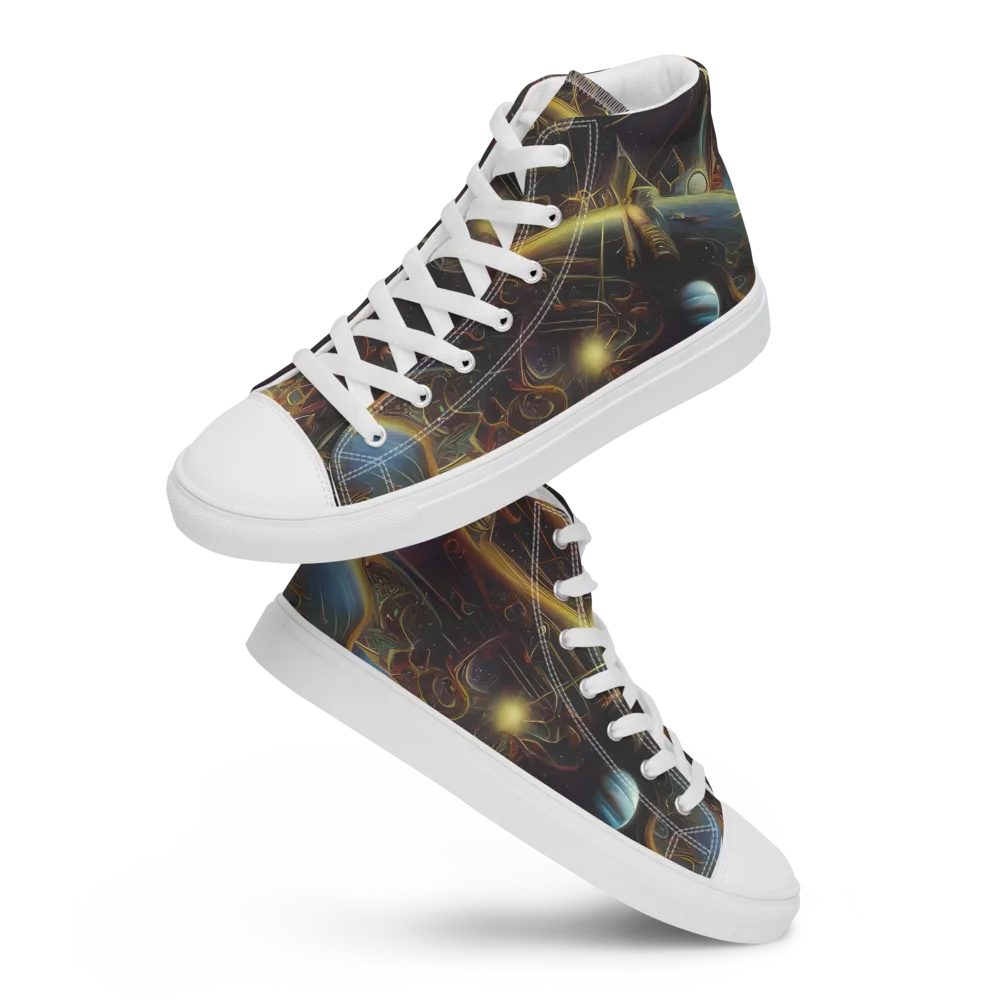 Galactic Swirl on Women's High Top Canvas Shoes — Front