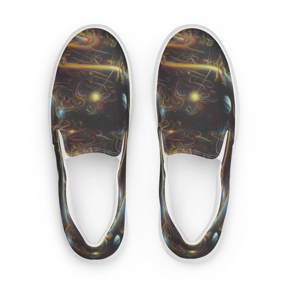 Galactic Swirl on Men's Slip-On Canvas Shoes — Front