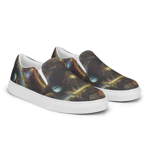 Galactic Swirl on a Men's Slip-On Canvas Shoes