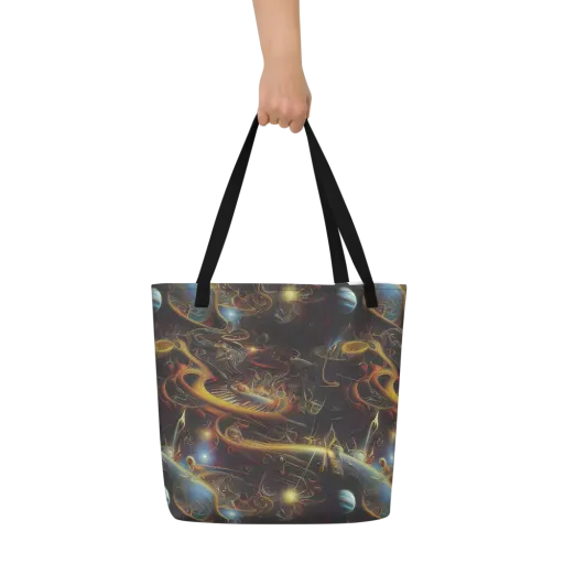 Galactic Swirl on a Large Tote Bag W/ Pocket