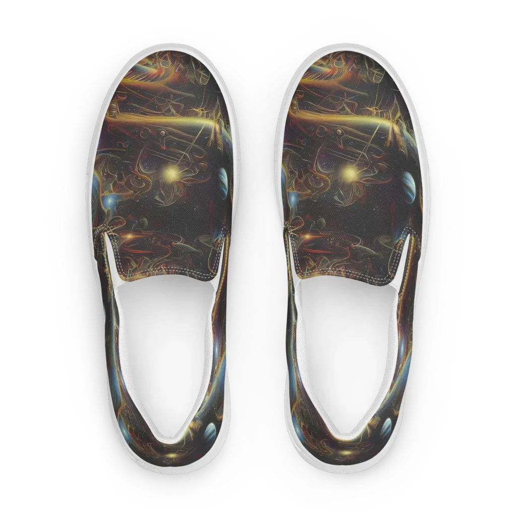 Galactic Swirl on Women's Slip-On Canvas Shoes — Front