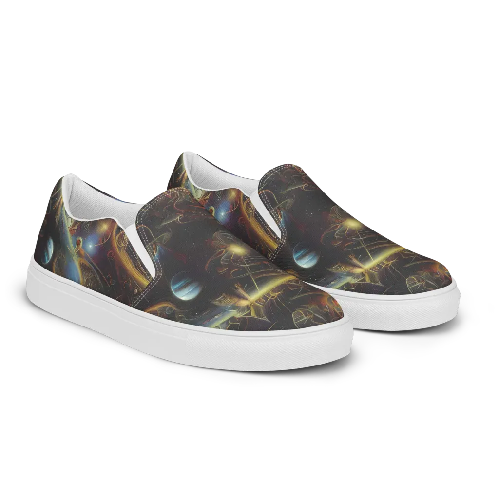 Galactic Swirl on Women's Slip-On Canvas Shoes — Right Front