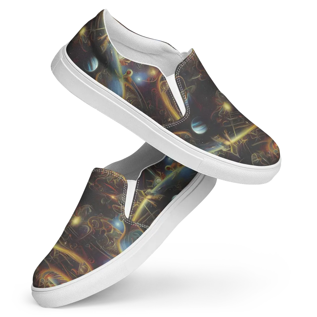 Galactic Swirl on Women's Slip-On Canvas Shoes — Front