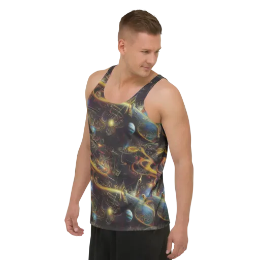 Galactic Swirl on a Men's Tank Top