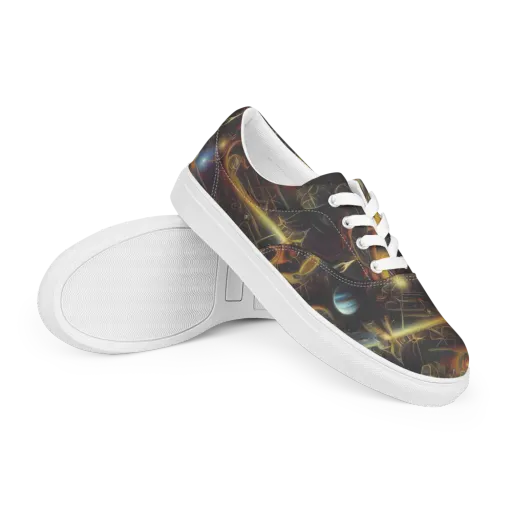 Galactic Swirl on a Men's Lace-Up Canvas Shoes