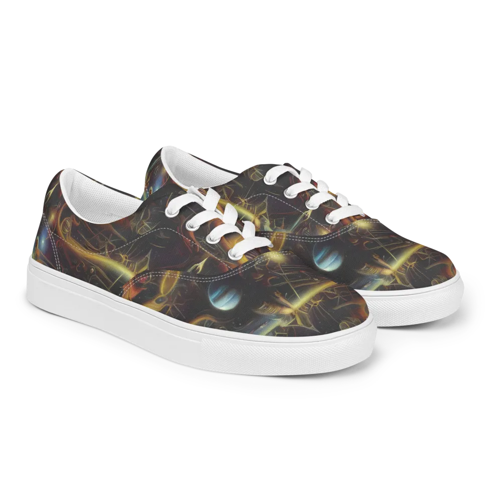 Galactic Swirl on Men's Lace-Up Canvas Shoes — Right Front