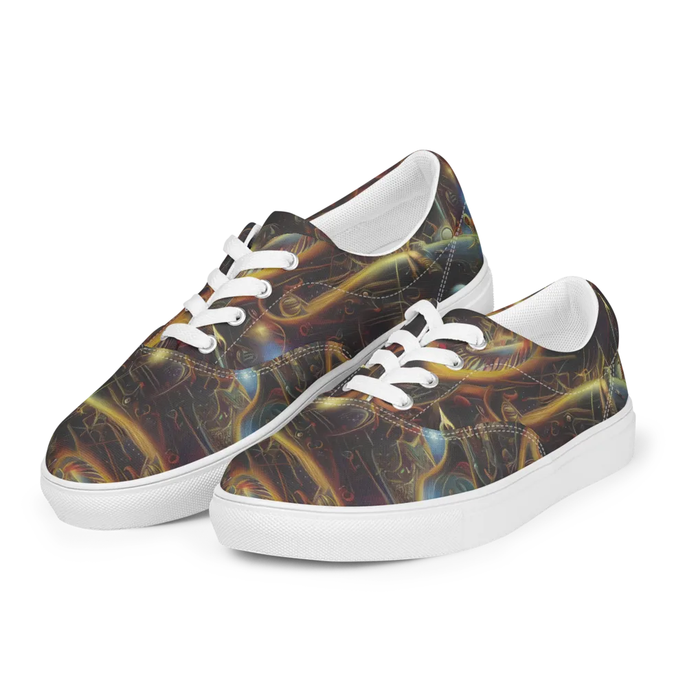 Galactic Swirl on Men's Lace-Up Canvas Shoes — Left Front