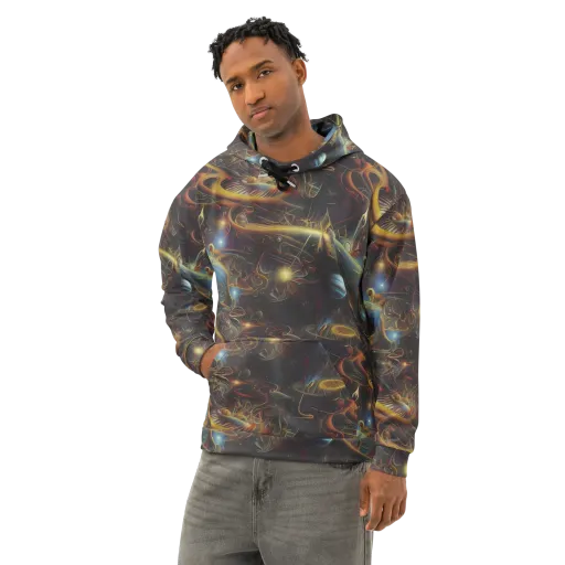 Galactic Swirl on a Cotton Hoodie