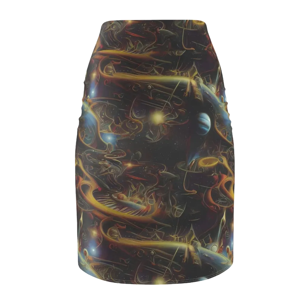 Galactic Swirl on Pencil Skirt — Back