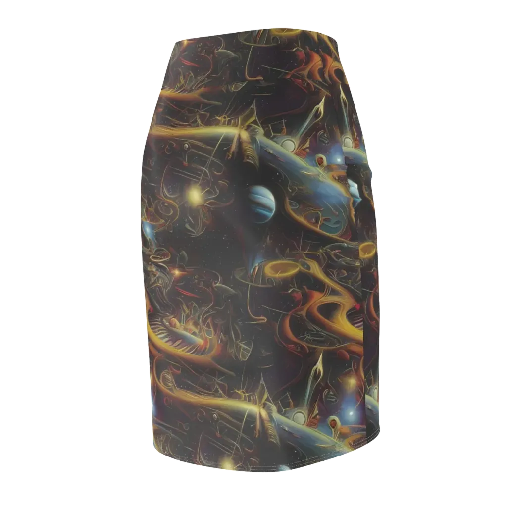 Galactic Swirl on Pencil Skirt — Back Side