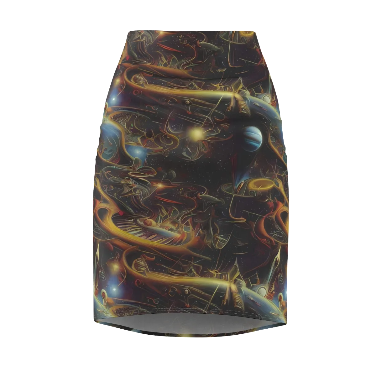 Galactic Swirl on Pencil Skirt — Front