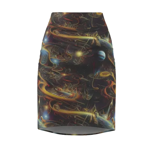 Galactic Swirl on a Pencil Skirt