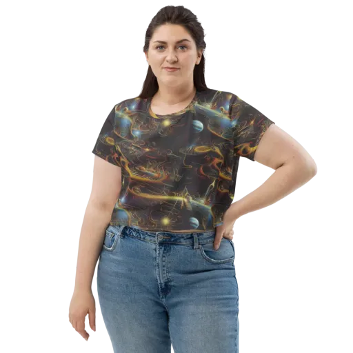 Galactic Swirl on a Crop Tee
