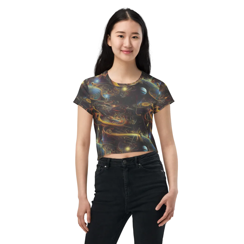 Galactic Swirl on Crop Tee — Front