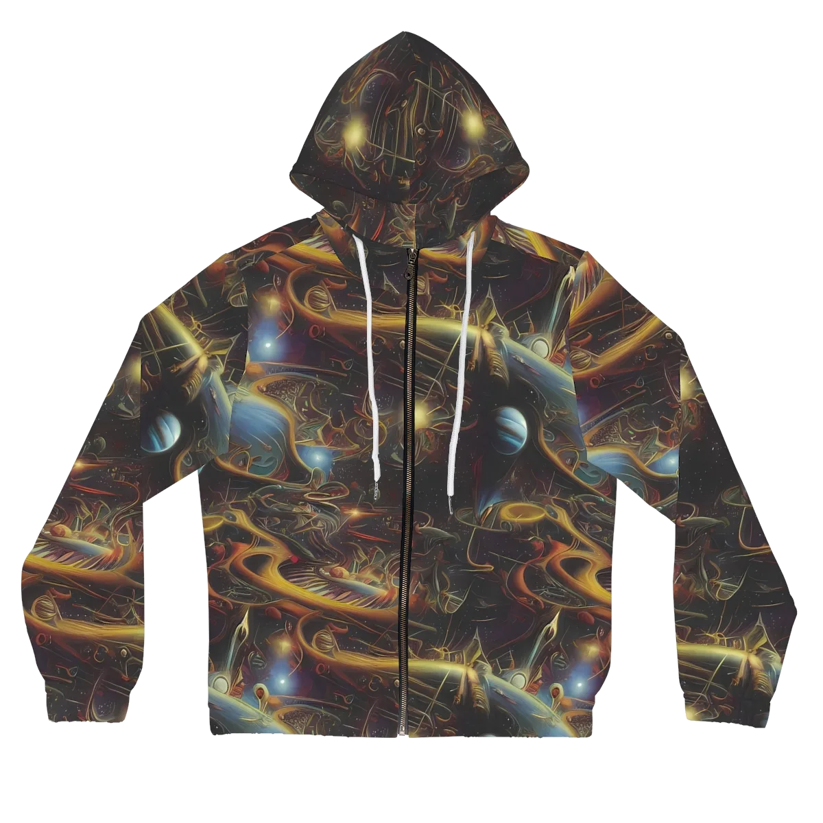 Galactic Swirl on Women's Full-Zip Hoodie — Front