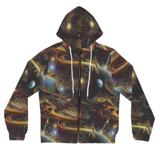 Galactic Swirl on a Women's Full-Zip Hoodie