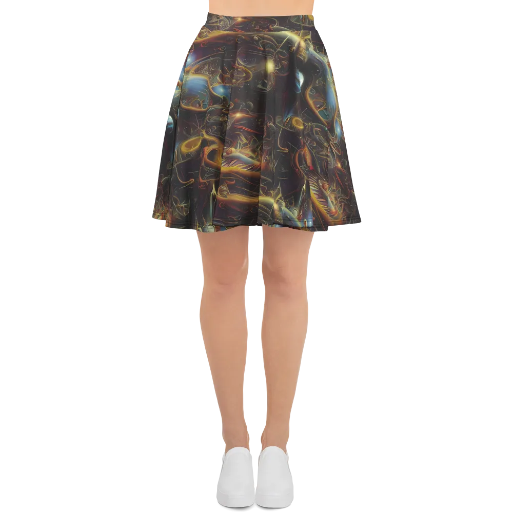 Galactic Swirl on Skater Skirt — Front