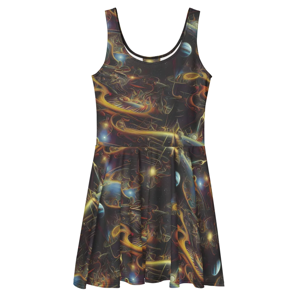 Galactic Swirl on Skater Dress — Front