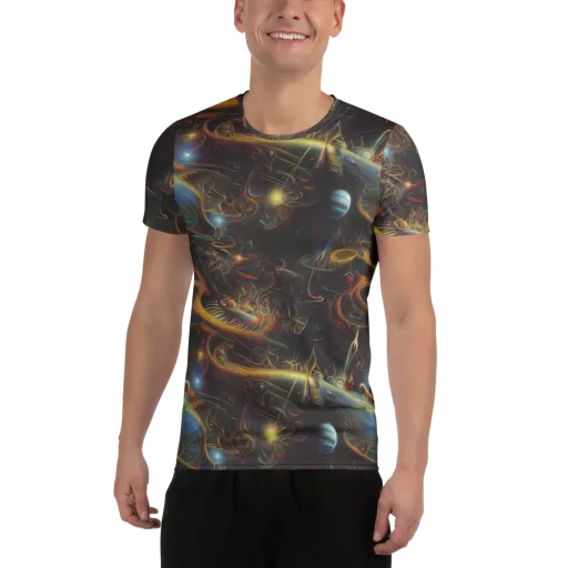 Galactic Swirl on a Men's Athletic T-Shirt