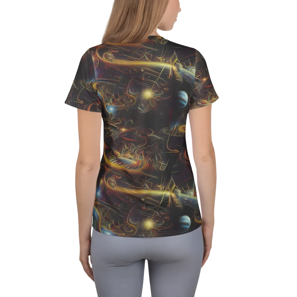 Galactic Swirl on Women's Athletic T-Shirt — Back