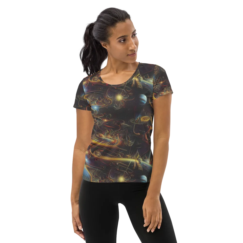 Galactic Swirl on Women's Athletic T-Shirt — Front