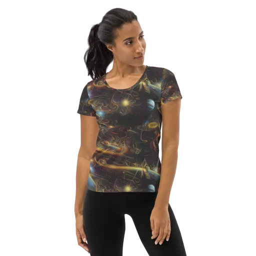 Galactic Swirl on a Women's Athletic T-Shirt