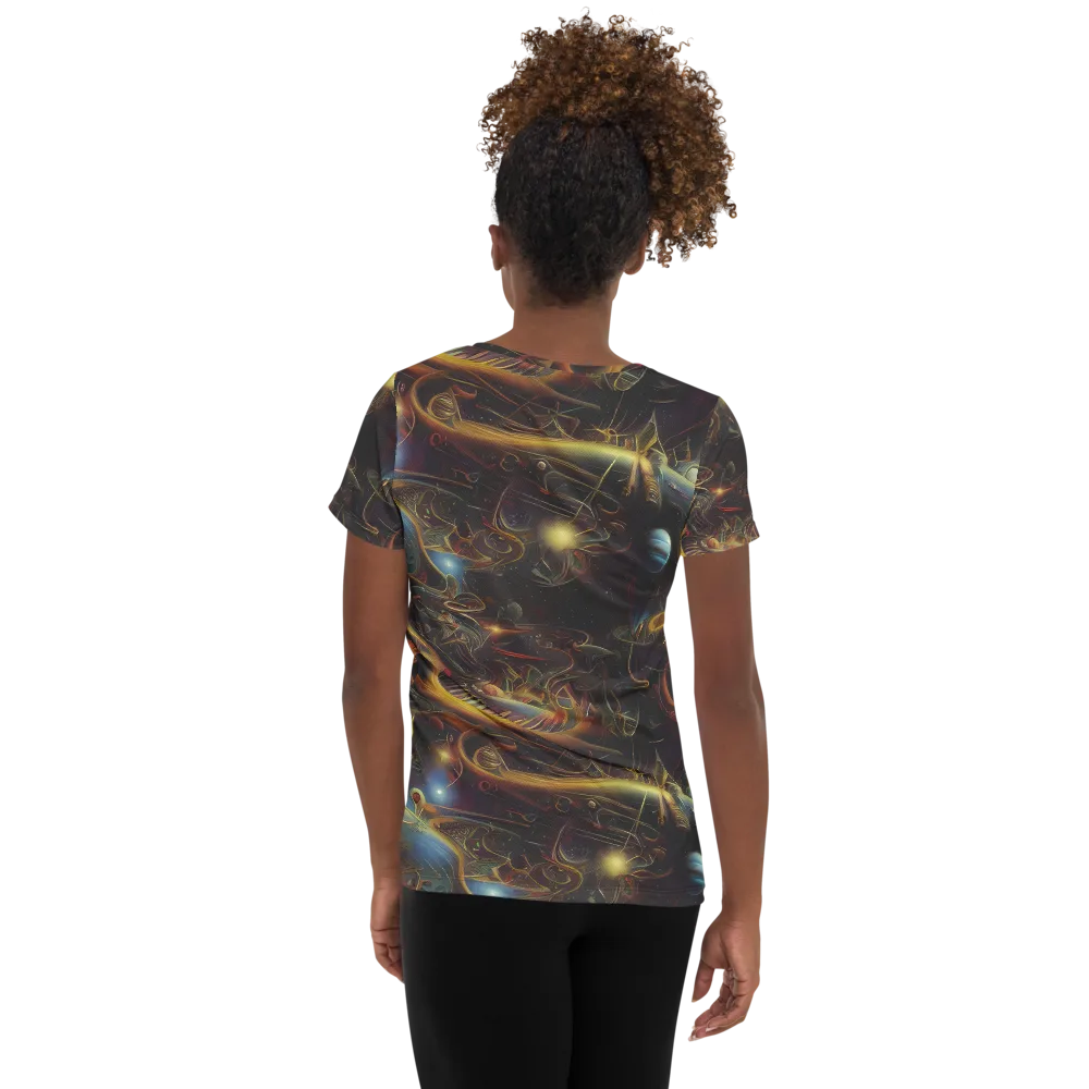Galactic Swirl on Women's Athletic T-Shirt — Back