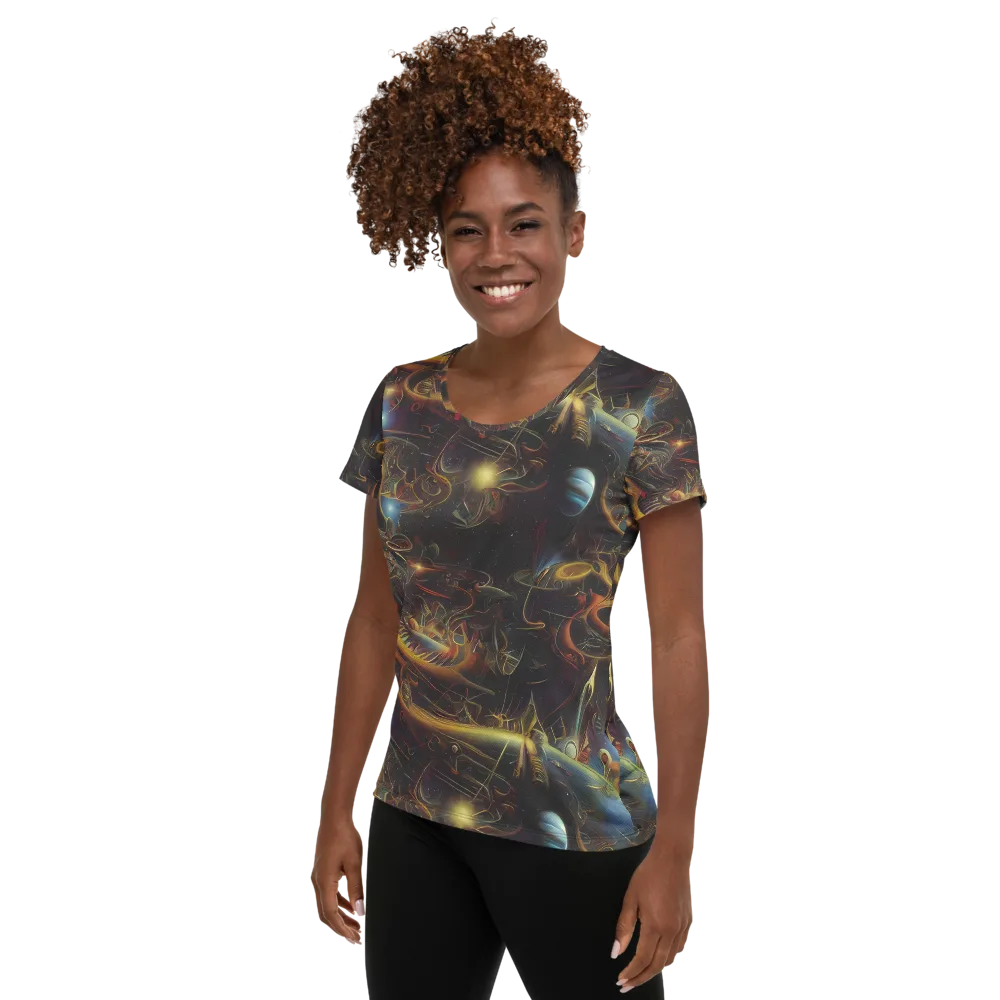 Galactic Swirl on Women's Athletic T-Shirt — Left