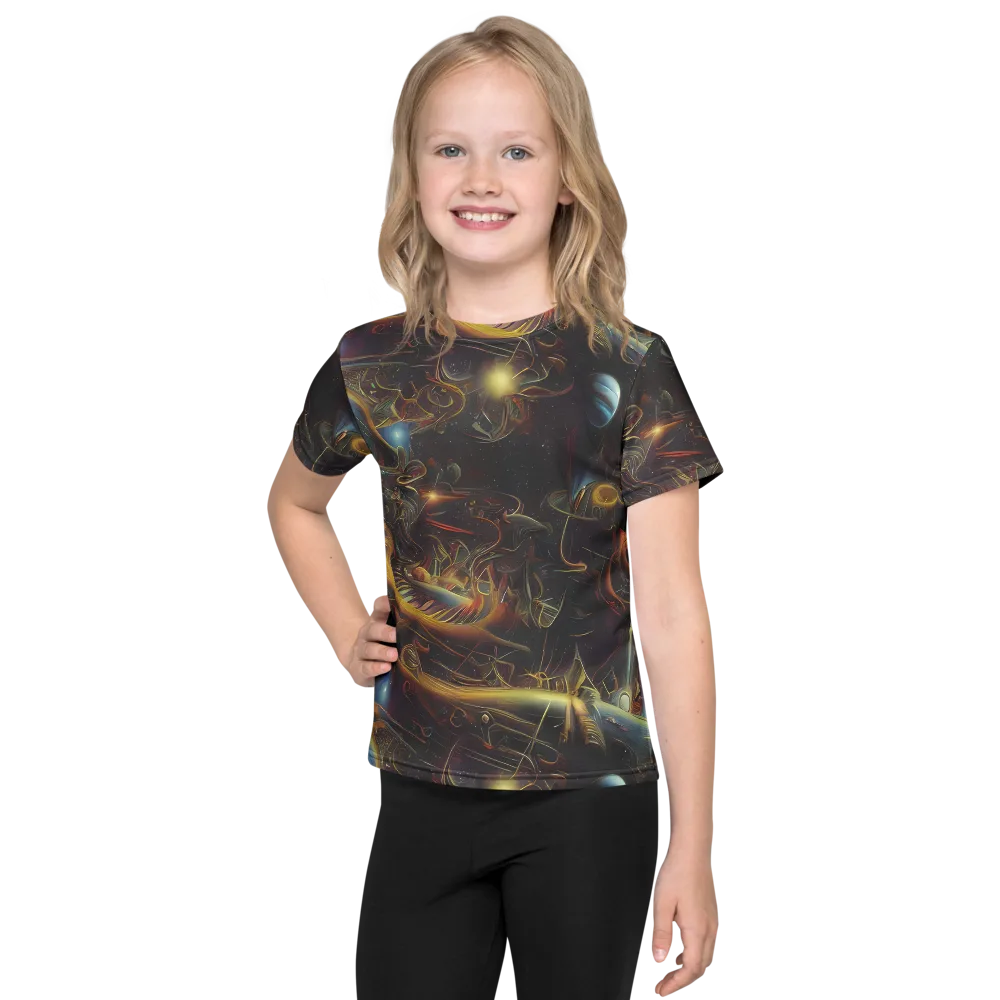 Galactic Swirl on Kids Crew Neck T-Shirt — Front