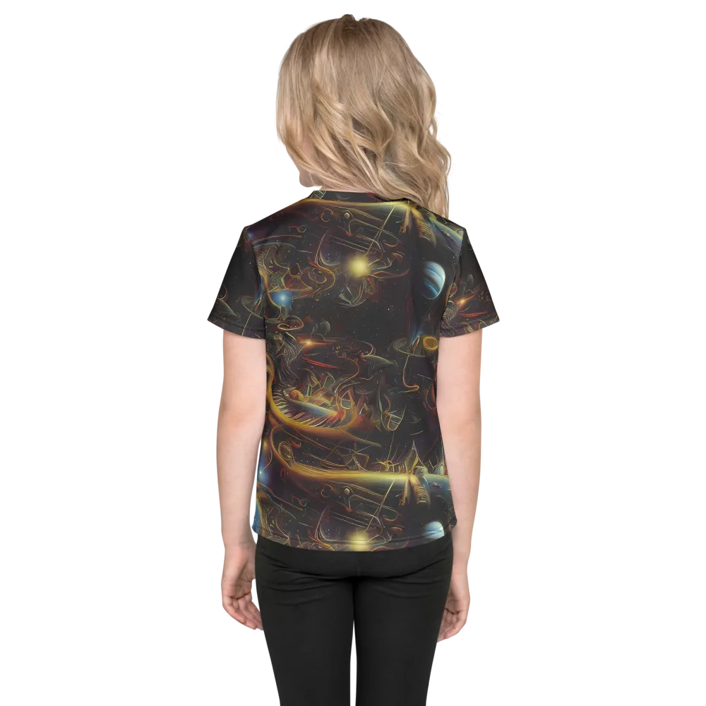 Galactic Swirl on Kids Crew Neck T-Shirt — Back