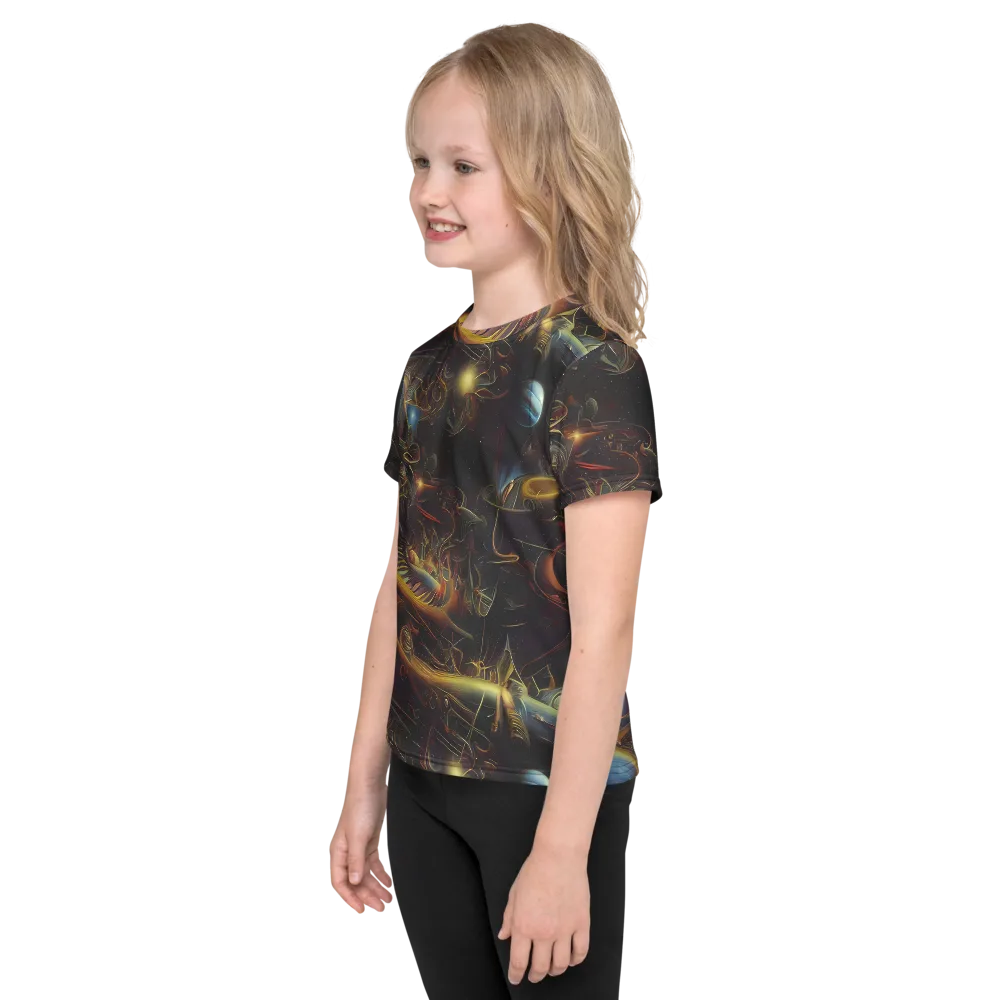 Galactic Swirl on Kids Crew Neck T-Shirt — Left