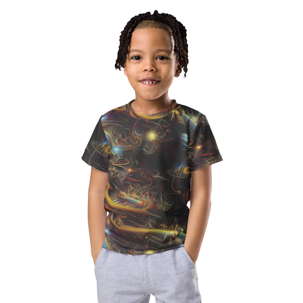 Galactic Swirl on Kids Crew Neck T-Shirt — Front