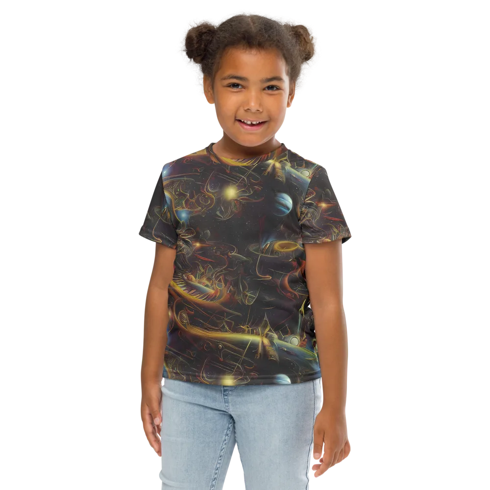 Galactic Swirl on Kids Crew Neck T-Shirt — Front