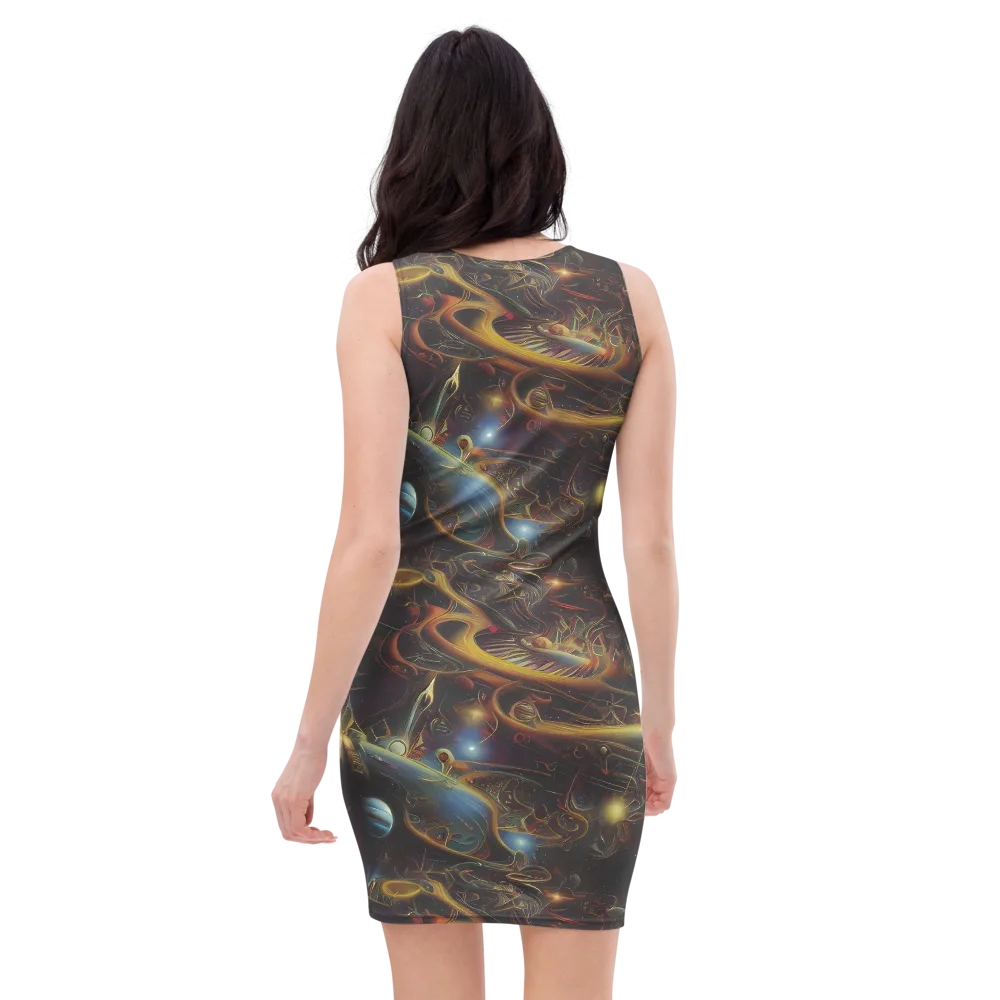 Galactic Swirl on Bodycon Dress — Back