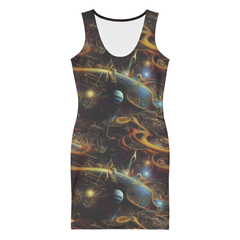 Galactic Swirl on Bodycon Dress — Front