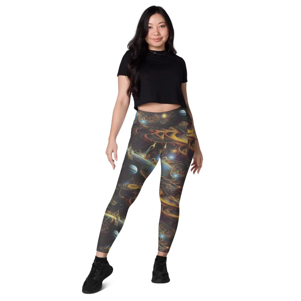 Galactic Swirl on Leggings with Pockets — Front