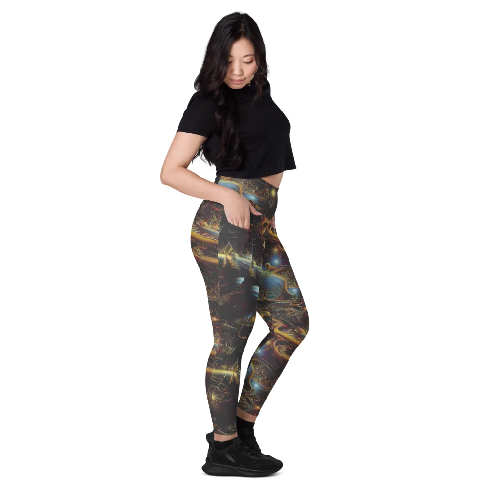 Galactic Swirl on Leggings with Pockets — Right